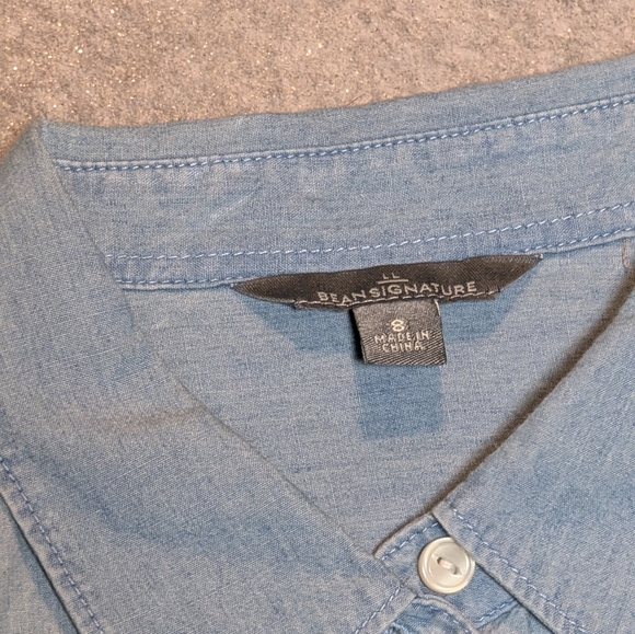 LLBean Light Blue Button-Up Shirt - Picture 3 of 4